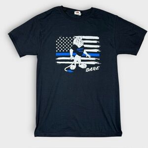 DARE To Resist Drugs & Violence Lion Blue Black T-Shirt Men’s Small D.A.R.E.